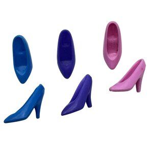 Barbie Doll Heels Set Of 3 Blue Pink Purple High Heel Shoes Plastic 80s 90s Vtg